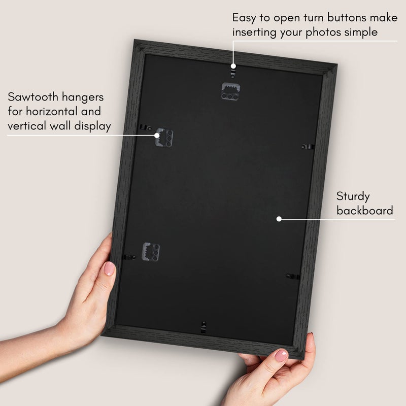Americanflat 12x18 Poster Frame with Shatter-Resistant Glass - Use as 11x17 Frame with Mat or Display 12x18 Photo Without Mat - Hudson Collection - Wide Picture Frames for Wall Display - Black - Image 5