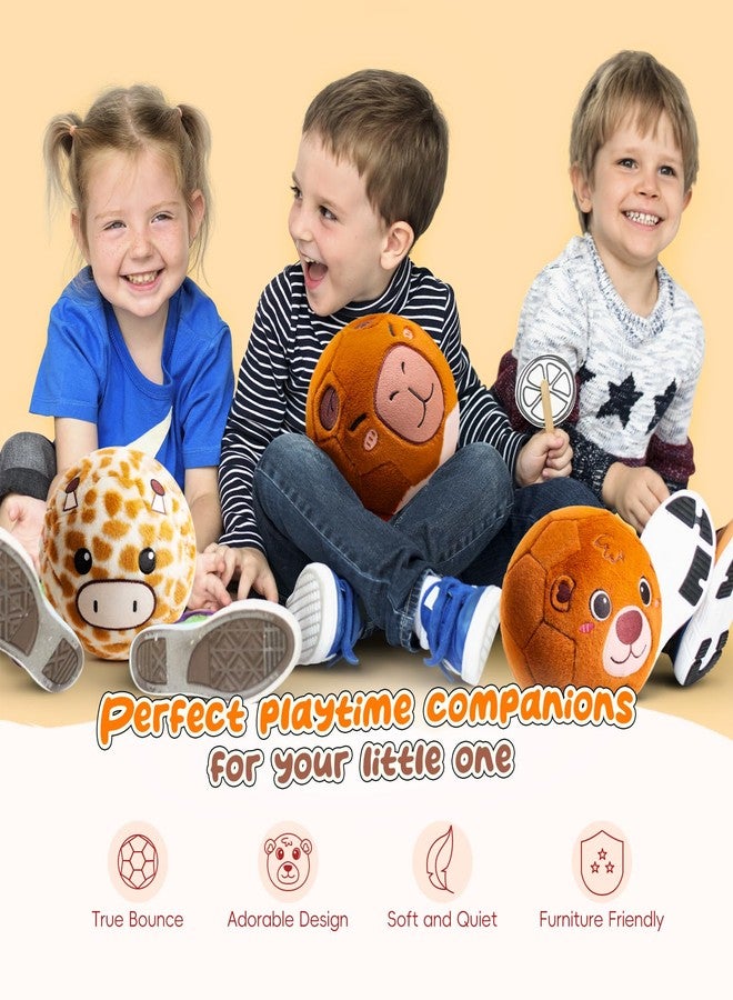 VangeBow Silent Indoor Soccer Balls for Toddlers 1-3, Inflatable Soft Plush Baby Toddler Soccer Ball Toys Gifts for 1 2 3 4 5 Year Old Boy Girl First Birthday Gift (Bear, Pump Include) - Image 2