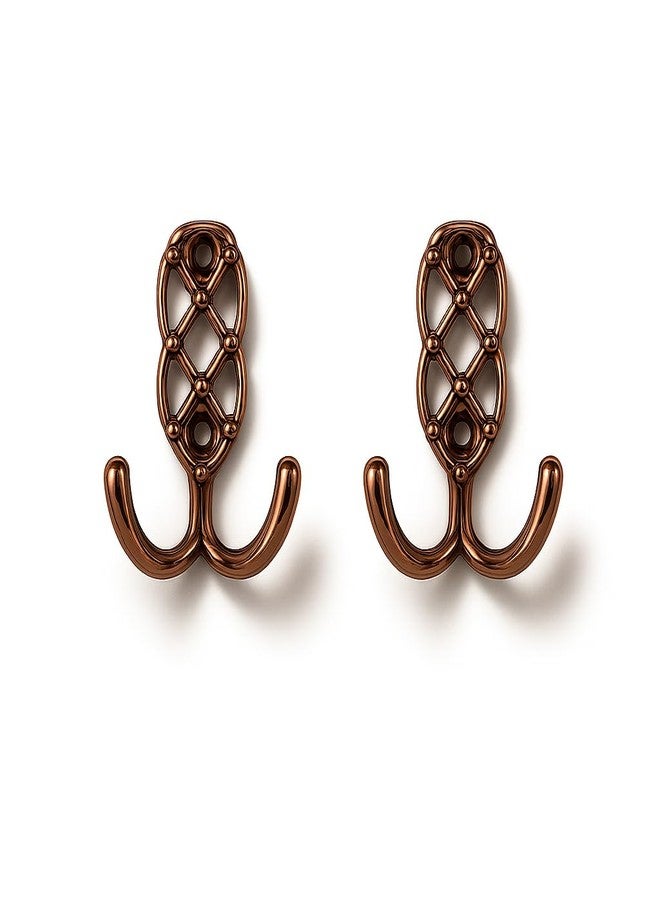 Colornest 2 Pcs Metal Hooks for Wall Heavy Duty Hooks for Hanging, Towel Clothes Hanger for Wall, Bathroom & Kitchen (Rose Gold) - Image 1