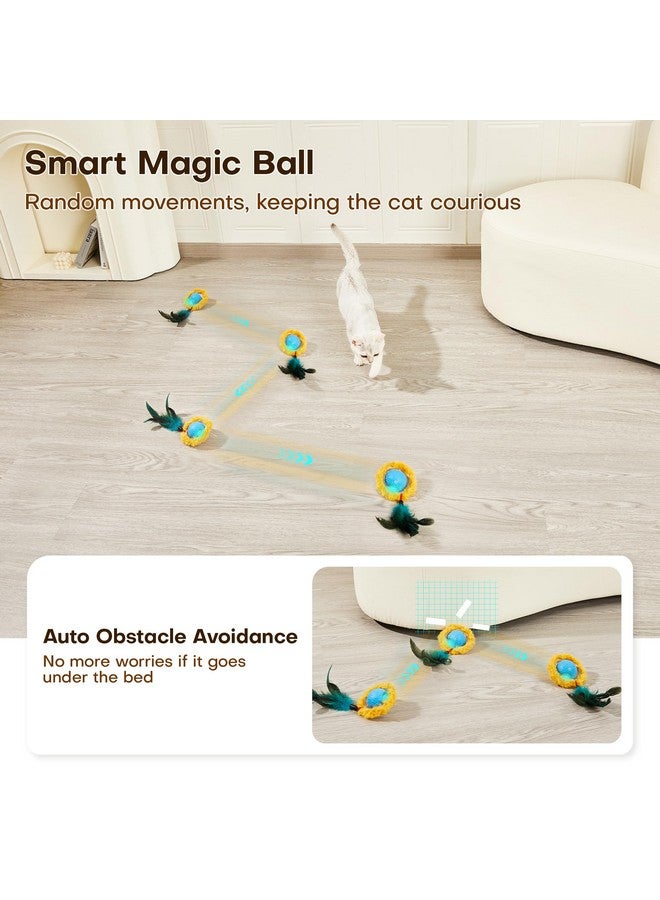 Potaroma Interactive Cat Toys, Fast Rolling Ball in Play Mat, Automatic Motion Activated Moving Ball Hide and Seek Game for Indoor Exercise Kicker, 28 Inch Play Mat - Image 4