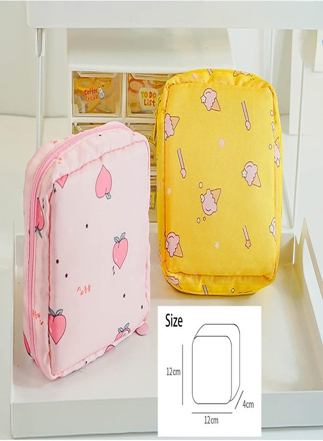 Flywind 2 Pack Sanitary Napkin Storage Bag Small Portable Menstrual Cup Nursing Pad Storage Pouch, Traveler Friendly Menstrual Period Bag, Mini Makeup Bag with Zipper for Women Teen Girls - Image 5