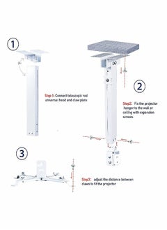 Generic Projector Ceiling Mount, Universal Projector Mount 3 Modes +-15° Tilt - 360° Rotatable - up to 15Kg for LCD DLP Projector  - Image 5