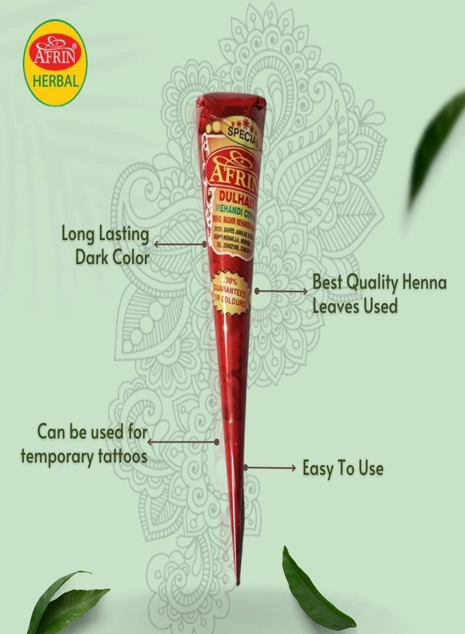 AFRIN Henna Special Mehendi Cone Pack of 12 (40gm each)|Natural Ready-to-Use Henna Cones for Dark Color, Smooth Application & Long-Lasting Stain - Image 3