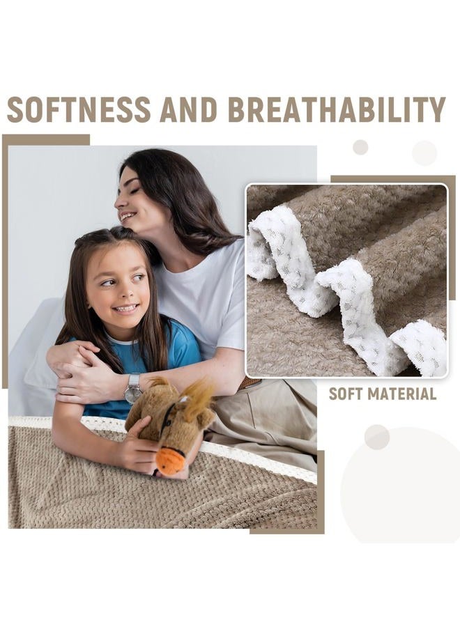 SmoothNovelty 8 Pcs Hospital Bed Sheets Set, Soft Knitted Standard Sheets Quality, Include Fitted Coverlet, Quilt Cover, Pillow Case and Blanket (Camel) - Image 3
