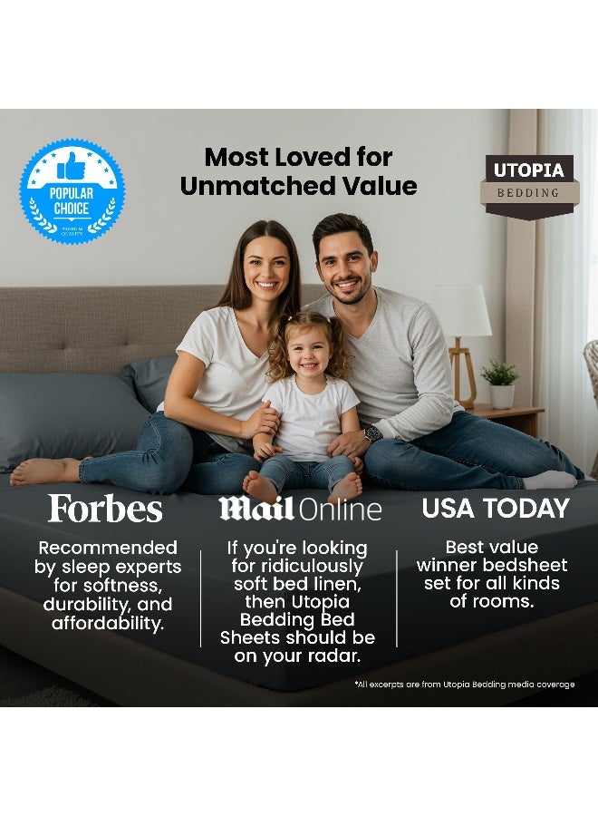 Utopia Bedding King Fitted Sheets - Bulk Pack of 2 Bottom Sheets - Soft Brushed Microfiber - Deep Pockets - Shrinkage & Fade Resistant - Easy Care (King, Grey) - Image 3