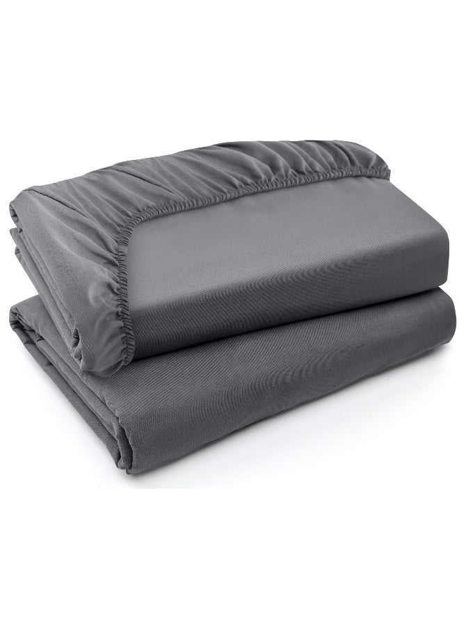 Utopia Bedding King Fitted Sheets - Bulk Pack of 2 Bottom Sheets - Soft Brushed Microfiber - Deep Pockets - Shrinkage & Fade Resistant - Easy Care (King, Grey) - Image 1