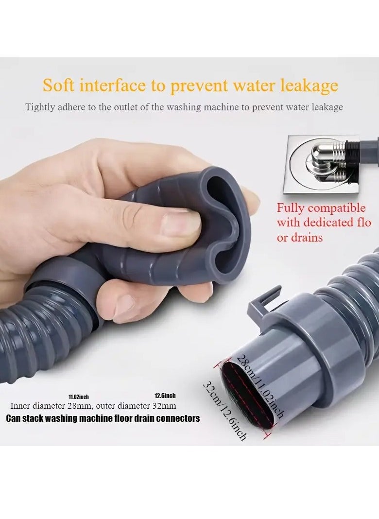 PAMEER 200cm/78.8in  Washing Machine Drain Hose with Clamp for Full & Semi Automatic Washing Machine Outlet Drain Hose Pipe Extension Waste Water Outlet Hose Machine Drain Pipe  Washer Wastewater Drain Outlet  - Image 3