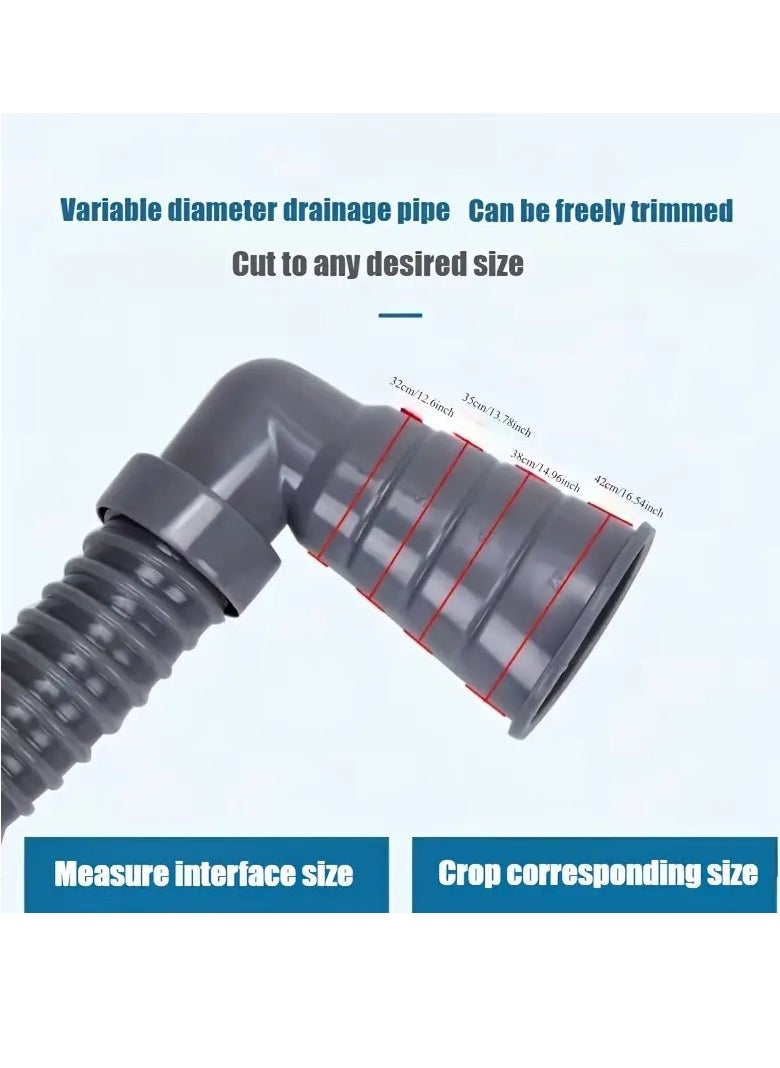 PAMEER 200cm/78.8in  Washing Machine Drain Hose with Clamp for Full & Semi Automatic Washing Machine Outlet Drain Hose Pipe Extension Waste Water Outlet Hose Machine Drain Pipe  Washer Wastewater Drain Outlet  - Image 2