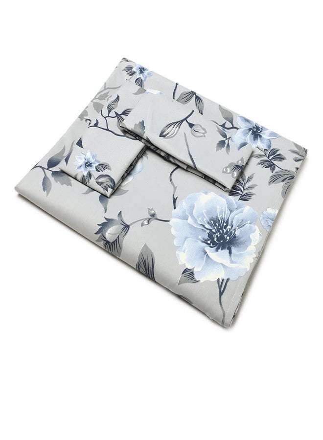 BELVOSTUM 280 TC Glace Printed Cotton Bedsheet for Double Bed Perfect for King Size BedSheet, Cotton Bedspread for King Size Bed- Includes 1 Double Bed Sheet and 2 Pillow Covers - Grey Colour - Image 2