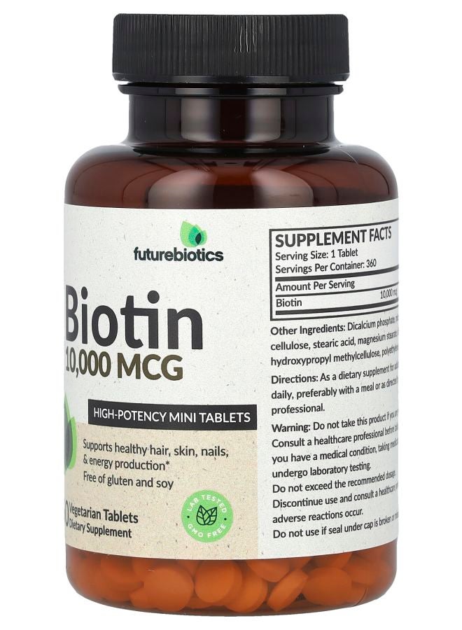 Futurebiotics Biotin High Potency 10000 mcg 360 Vegetarian Tablets - Image 2