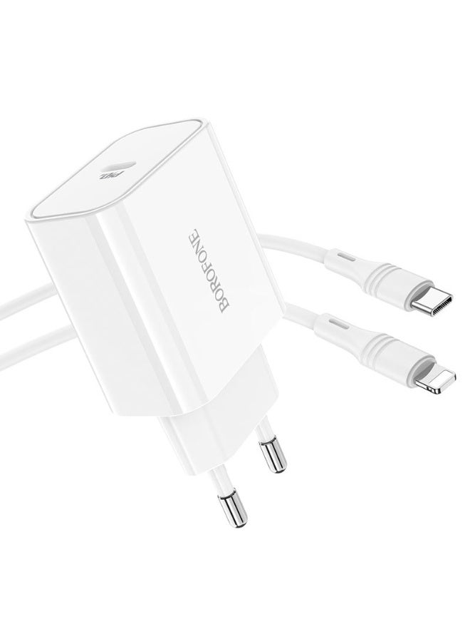 بوروفون شاحن حائط BA57A سهل الشحن PD20W، طقم أوروبي مع كابل - Image 1