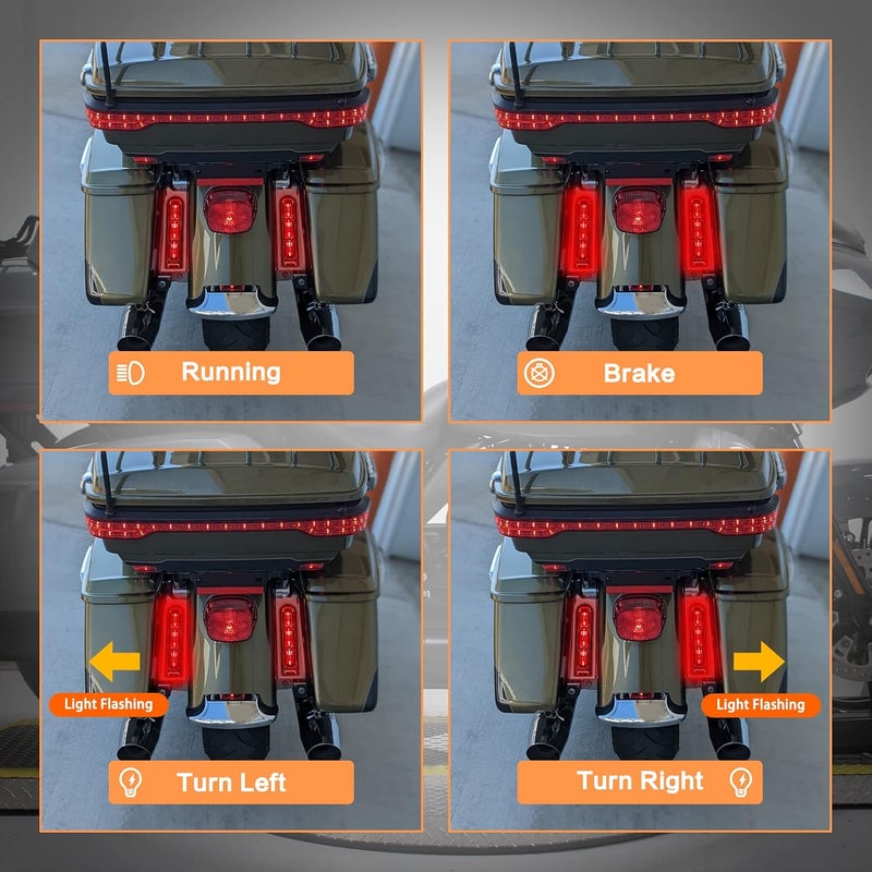 VG MOTO Motorcycle Rear Saddlebag Accent LED Light Insert Filler Support Light for Harley Touring 2014-2022 - Image 3