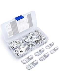 The Bros 30 Pcs Tinned Copper Wire Lugs, Heavy Duty Wire Lugs, AWG 2 4 6, 5/16 Inch and 3/8 Inch Ring Eyelets, for Back-up Distribution Boxes, Inverter Cables, Home Applications Wire Connection 