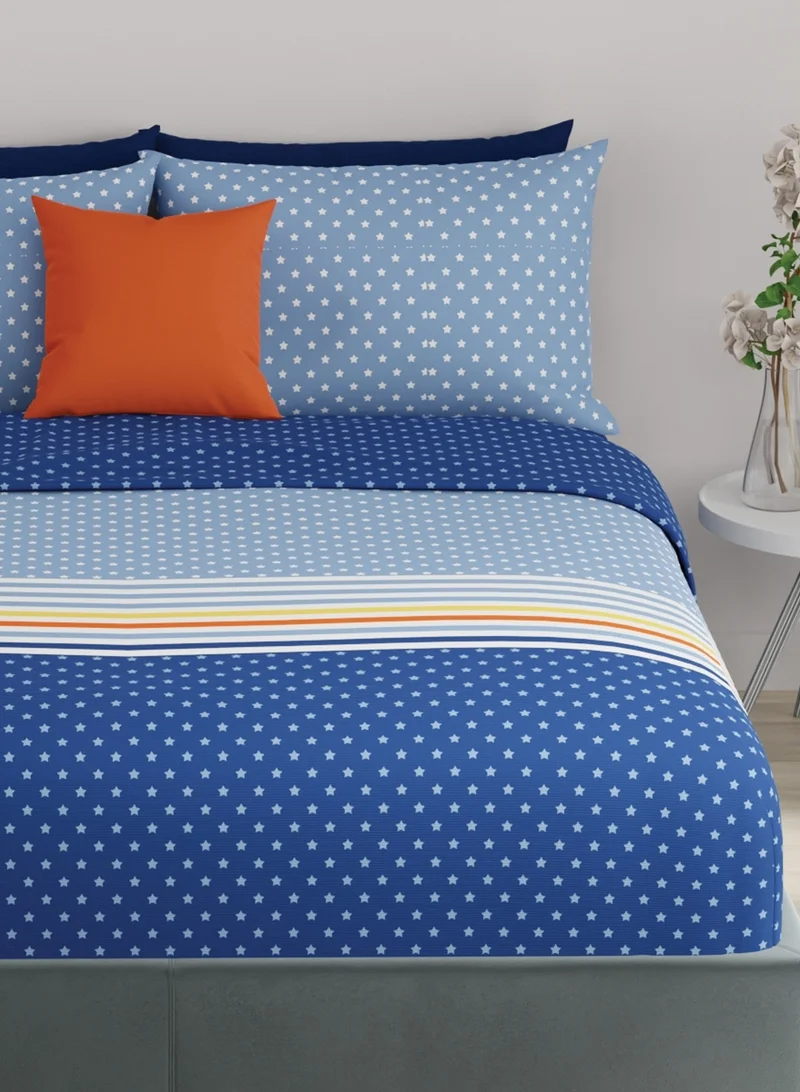 UNITED COLORS OF BENETTON United colors of Benetton Rainbow Blue 210 TC Fitted sheet with 2 pillow covers