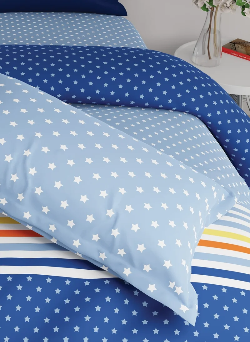 UNITED COLORS OF BENETTON United colors of Benetton Rainbow Blue 210 TC Fitted sheet with 2 pillow covers
