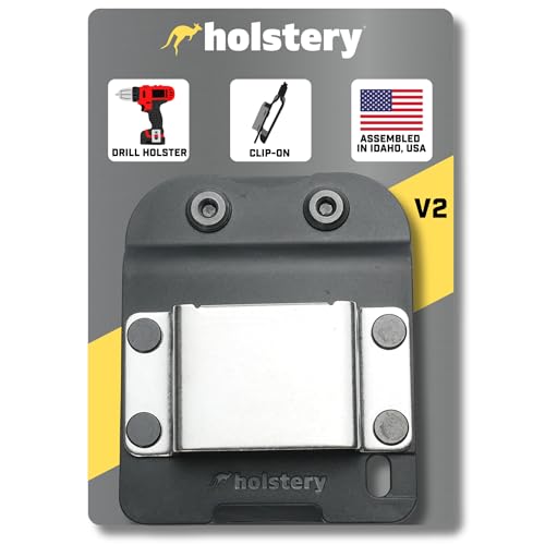 Holstery DriverMaster V2 | Clip-On Tool Belt Drill Holder - Simple Hook Holster for Cordless Drill, Impact, Nailer, Tape Measure, or Any Tools with Hanger Clips - Image 1