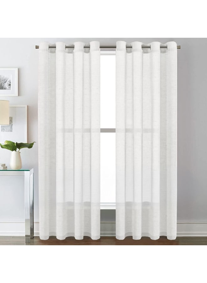  انتكس بيت الستائر ستائر كتان شفافة شبه شفافة - مظهر أنيق لغرف المعيشة وديكور المنزل - قماش خفيف الوزن مع حلقة فولاذية - قطعة واحدة - Image 1