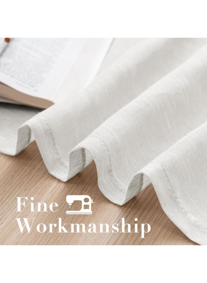  انتكس بيت الستائر ستائر كتان شفافة شبه شفافة - مظهر أنيق لغرف المعيشة وديكور المنزل - قماش خفيف الوزن مع حلقة فولاذية - قطعة واحدة - Image 3