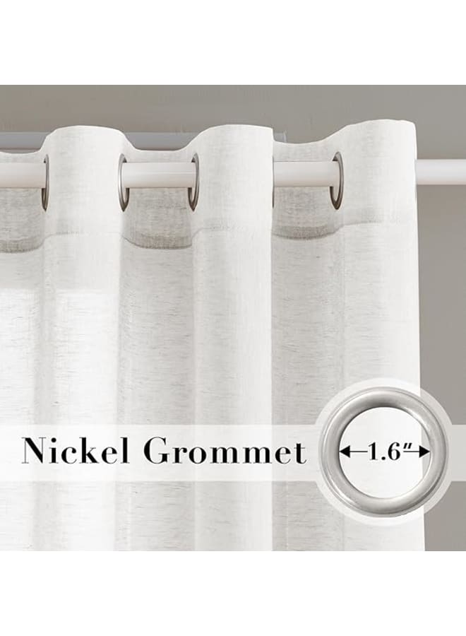  انتكس بيت الستائر ستائر كتان شفافة شبه شفافة - مظهر أنيق لغرف المعيشة وديكور المنزل - قماش خفيف الوزن مع حلقة فولاذية - قطعة واحدة - Image 4