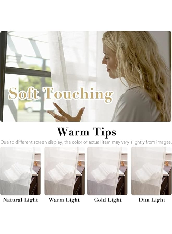  انتكس بيت الستائر ستائر كتان شفافة شبه شفافة - مظهر أنيق لغرف المعيشة وديكور المنزل - قماش خفيف الوزن مع حلقة فولاذية - قطعة واحدة - Image 5