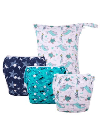 babygoal Reusable Swim Diapers with Wet Bag 4 Pack - Adjustable & Washable Water Diapers for 8M-3T Toddler Swimming Lessons-Animal Design - pzsku/ZD6BA0FF4D394A7C2A065Z/45/_/1737031278/a6e0aa0f-4dad-48d2-a497-051bde9cfb2b