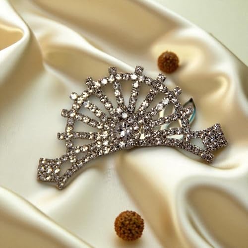 ACCESSHER Silver Plated Crystal Tiara for Girls & Women | Bridal Crown for Wedding, Birthday, Prom and Special Ocassion | Princess Look Headband | Tiara For Women & Girls (Design 7) - Image 3