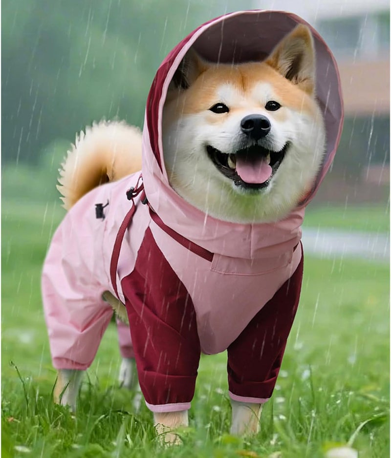 Dog Raincoat Hooded Rain Jackets Comfortable Rainwear for Small to Large with Four Leg Designs Adjustable Hoods Coat - Image 4