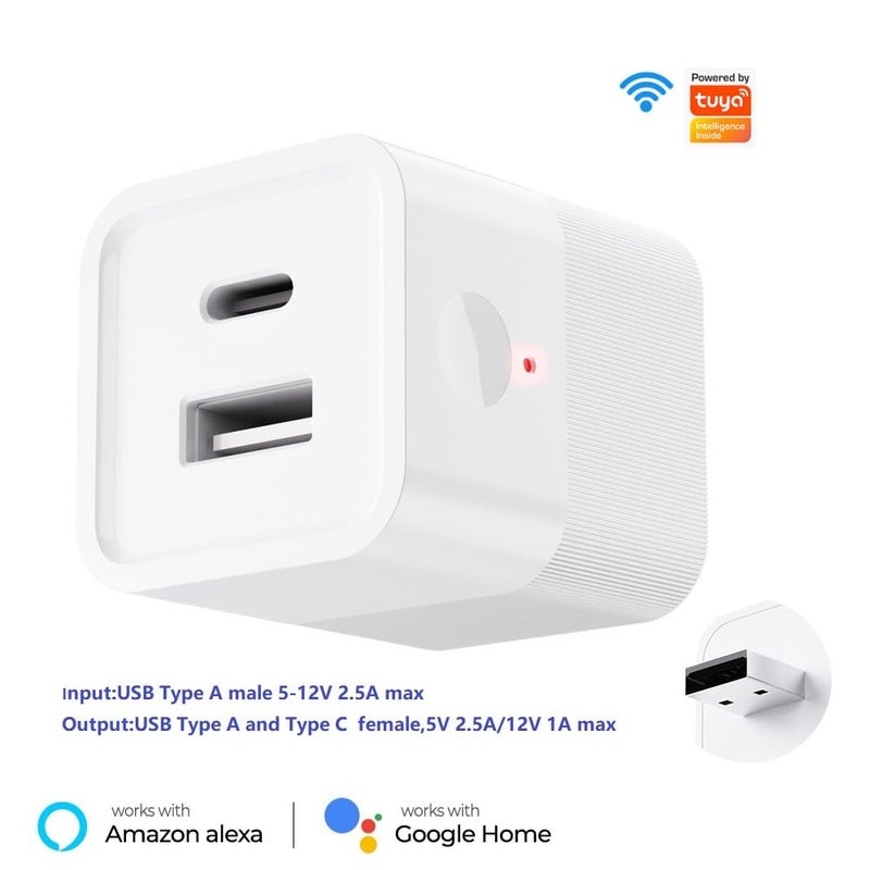 MHCOZY Tuya app Micro WIFI USB adaptor, Smart 5-12V DC outlet Switch,Remote Timer your USB device by Phone app,Compatible with Alexa Google Home - Image 2