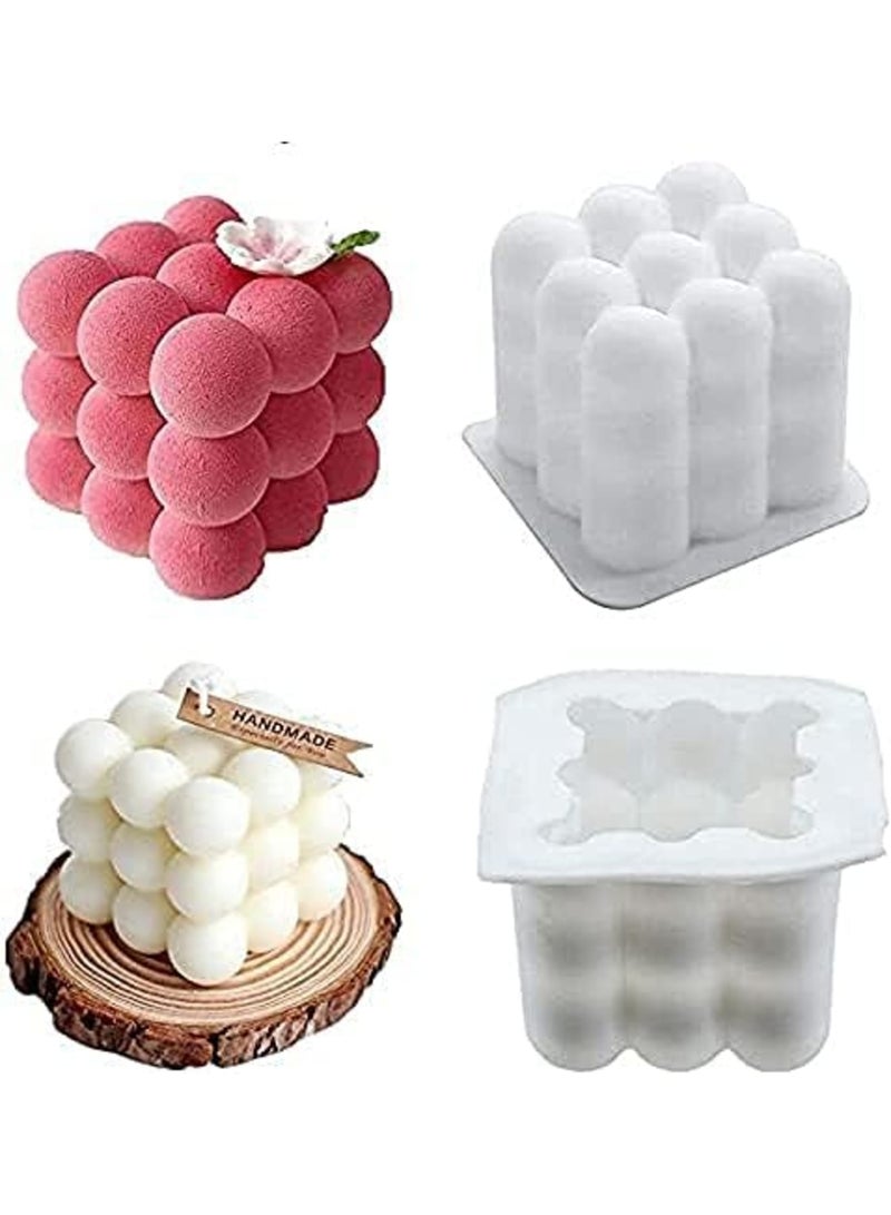 Luckam مجموعة قوالب صنع الشموع والصابون والكعك والموس والآيس كريم من السيليكون اليدوي (عبوة من 2) - Image 1