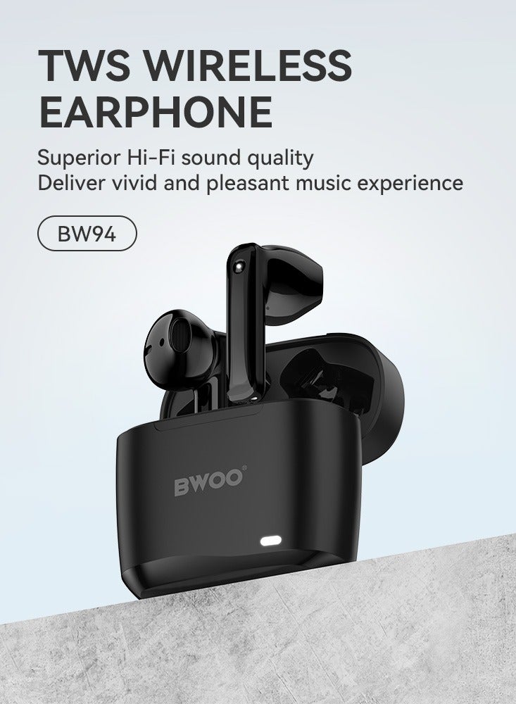BWOO True Stereo Wireless Earphone Black - Image 4