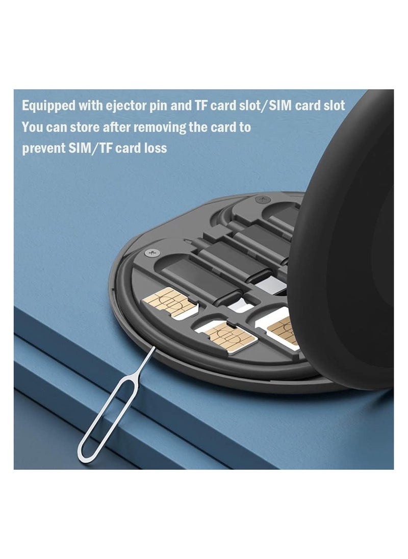 Yesimla USB C Adapter OTG Cable Kit, Multi Charging Cable Case Convertor USB C to iOS Device/Type C/Micro/USB A Adapter, Data Transfer Contains Card Slot for Traveling, Use as Phone Holder (Black)