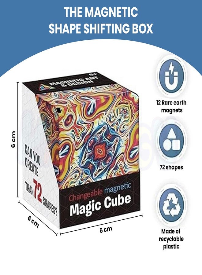 Kidology Magic Cube Shape-Shifting Puzzle for Kids 6+ & Adults | Infinity 3D Puzzle Cube with 24 Rare Earth Magnets | Transformable Brain-Training Game | 70+ Shape-Shifting Cube for Mind Challenges - Image 2