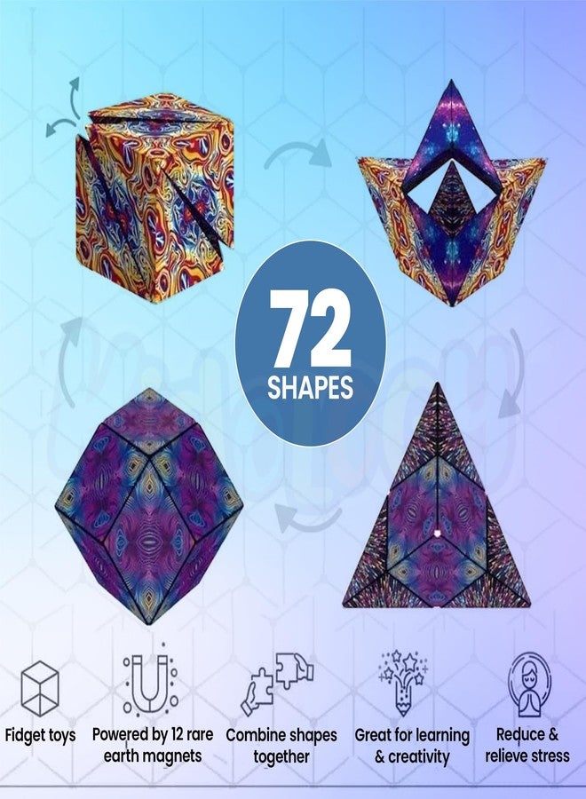 Kidology Magic Cube Shape-Shifting Puzzle for Kids 6+ & Adults | Infinity 3D Puzzle Cube with 24 Rare Earth Magnets | Transformable Brain-Training Game | 70+ Shape-Shifting Cube for Mind Challenges - Image 4