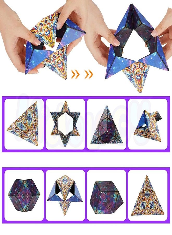 Kidology Magic Cube Shape-Shifting Puzzle for Kids 6+ & Adults | Infinity 3D Puzzle Cube with 24 Rare Earth Magnets | Transformable Brain-Training Game | 70+ Shape-Shifting Cube for Mind Challenges - Image 3