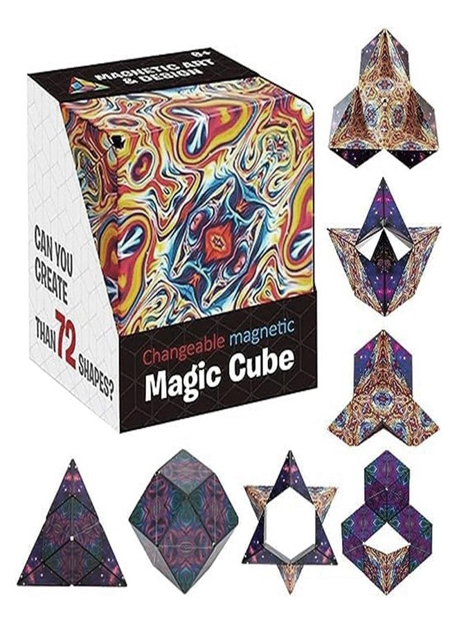 Kidology Magic Cube Shape-Shifting Puzzle for Kids 6+ & Adults | Infinity 3D Puzzle Cube with 24 Rare Earth Magnets | Transformable Brain-Training Game | 70+ Shape-Shifting Cube for Mind Challenges - Image 1