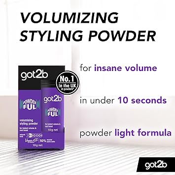 Got2b Powderful Volume Unisex Root Hair Styling Powder For Instant Volume and Root Boost Vegan 10g - Image 3