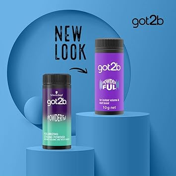 Got2b Powderful Volume Unisex Root Hair Styling Powder For Instant Volume and Root Boost Vegan 10g - Image 2