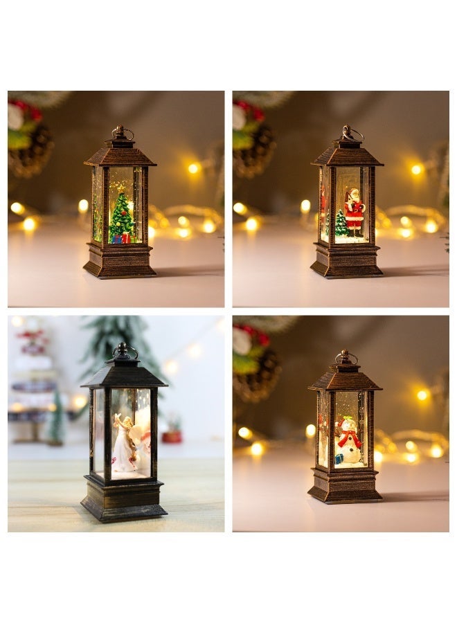 Christmas lantern set (4 lanterns shipped together) includes Christmas lanterns, crystal lamps, Santa Claus, Christmas party decorations, Christmas ornaments, Christmas gifts, home decorations, Christmas trees, and snowmen. - Image 2