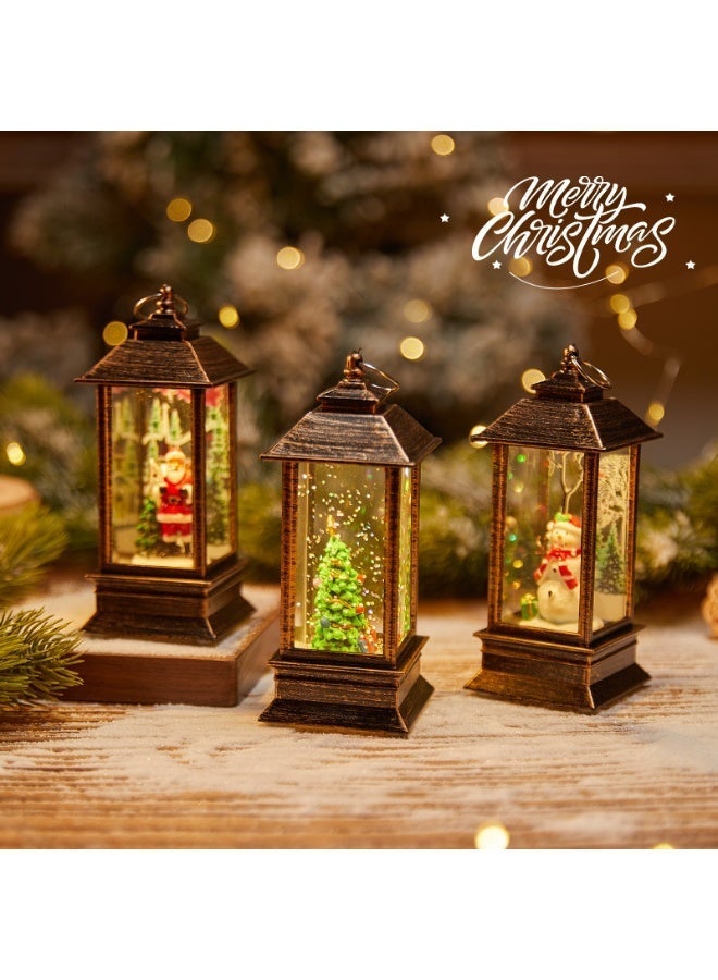 Christmas lantern set (4 lanterns shipped together) includes Christmas lanterns, crystal lamps, Santa Claus, Christmas party decorations, Christmas ornaments, Christmas gifts, home decorations, Christmas trees, and snowmen. - Image 3