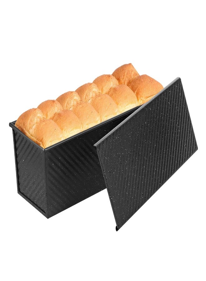 SS&CC Pullman Loaf Pan with Lid 13x4 | 2.2lb Carbon Steel Bread Pan for Homemade Sourdough & Sandwich Bread | Nonstick Bakeware, Heavy Duty & Easy Clean (Black, 2.2lb) - Image 1