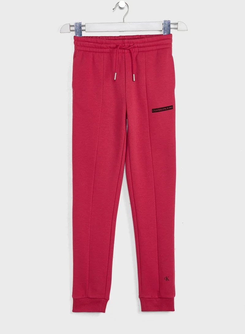 Calvin Klein Jeans Kids Logo Flock Sweatpants