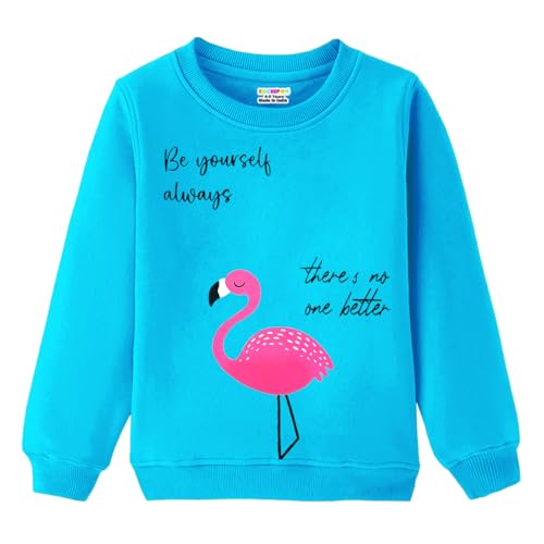 Kuchipoo Cotton Blend Girls Regular Fit Winterwear Round Neck Sweatshirt (KUC-SWT-351, 3-4 Years, Multi-Colored) - Image 1