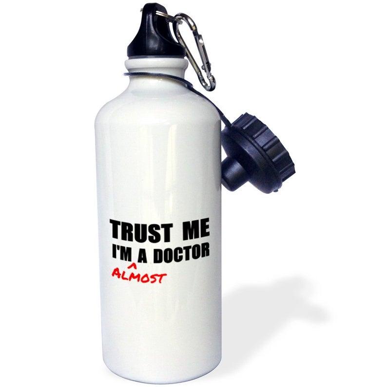 3dRose Trust Me Im Almost A Doctor Medical Medicine Or Phd Humor Student Gift Sports Water Bottle, 21 oz, Multicolor - Image 2