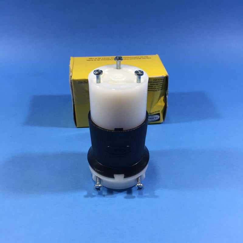 Hubbell HBL2613 Locking Devices, TwistLock, Industrial Grade, Female Connector Body, Screw Terminal, 30 amp, 125V, 2 Pole, 3 Wire Grounding, L5-30R, Black and White, Black, White - Image 1
