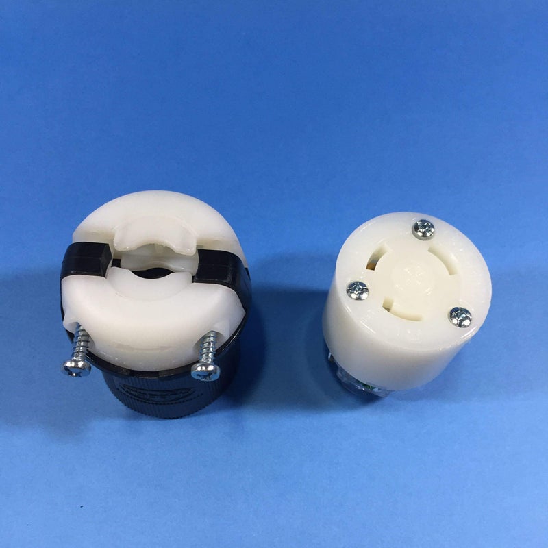 Hubbell HBL2613 Locking Devices, TwistLock, Industrial Grade, Female Connector Body, Screw Terminal, 30 amp, 125V, 2 Pole, 3 Wire Grounding, L5-30R, Black and White, Black, White - Image 4