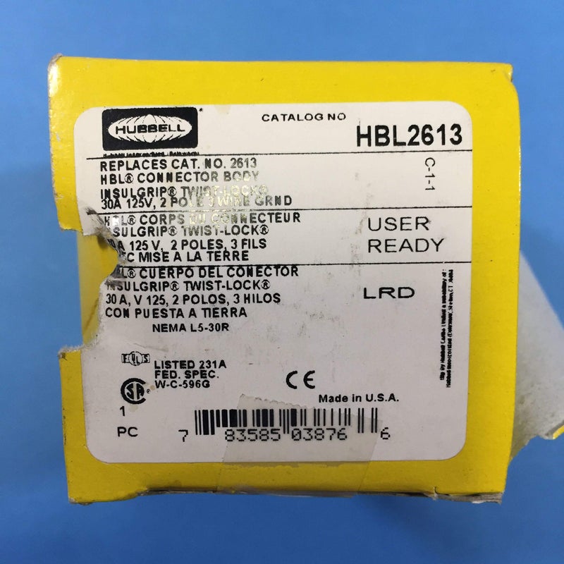 Hubbell HBL2613 Locking Devices, TwistLock, Industrial Grade, Female Connector Body, Screw Terminal, 30 amp, 125V, 2 Pole, 3 Wire Grounding, L5-30R, Black and White, Black, White - Image 2