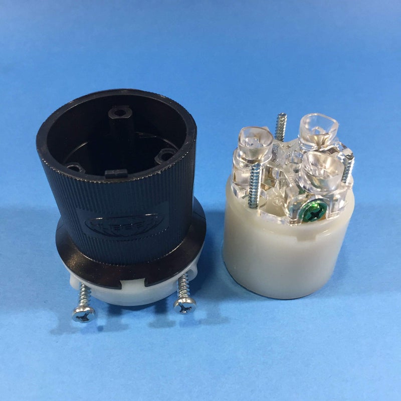 Hubbell HBL2613 Locking Devices, TwistLock, Industrial Grade, Female Connector Body, Screw Terminal, 30 amp, 125V, 2 Pole, 3 Wire Grounding, L5-30R, Black and White, Black, White - Image 3