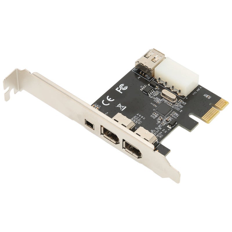 بطاقة PCIE فاير واير 1394A: 4 منافذ (3 منafذ من النوع 6Pin، 1 منفذ من النوع 4Pin) - نقل بسرعة عالية تبلغ 400 ميجابت في الثانية، قابلة للتوصيل والتشغيل فورًا لأجهزة الكمبيوتر الشخصي بنظام ويندوز، خوادم الأجهزة الصناعية والأجهزة من النوع 1394A - Image 1