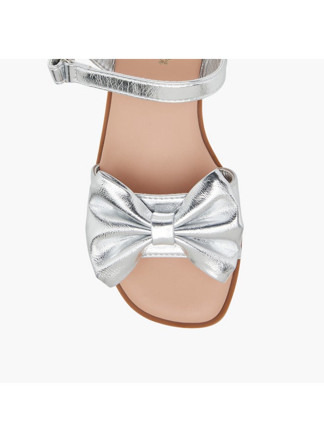 ليتل ميسي صنادل بناتي بشريط فيونكة وإغلاق لاصق - Image 3