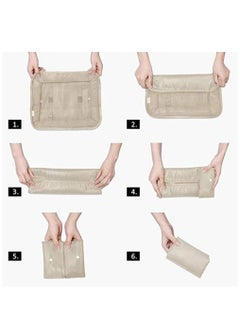 NANAO 7 Piece Packing Cubes Value Set for Travel Luggage Organiser Bag Compression Pouches Clothes Suitcase Packing Organizers Set with Toiletry Bag(Beige)  - Image 3